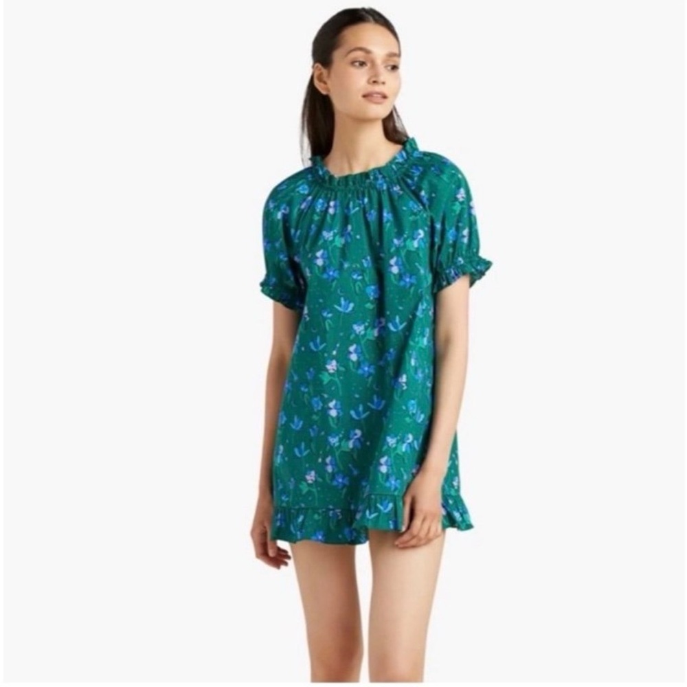 Hill House Emerald Botanical  Mini Dress